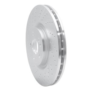 Mercedes-Benz GLA45 AMG Brake Rotor (1) - Front - R1 Concepts - Drilled & Slotted - Silver - `14-`19